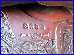 Victor Quality Western Saddle Sterling Silver Show Saddle 15 1/2 Clyde Kennedy