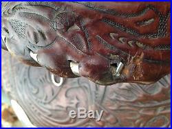 Vintage 16 Circle Y Western Show Saddle For Repair, Parts or Decoration-Damaged