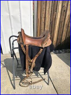 Vintage 1918 Mcclellan U S Army Leather Horse Saddle with the 12Inch Brass Tag