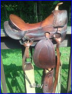 Vintage Antique Child's Western Buckaroo Pony Saddle