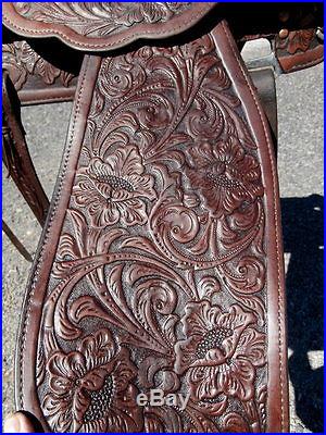 Vintage Arabian Show Saddle Circle Y Silver Lacing Conchos Amazing Condition