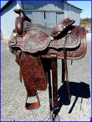 Vintage Arabian Show Saddle Silver Lacing and Conchos-Amazing Condition