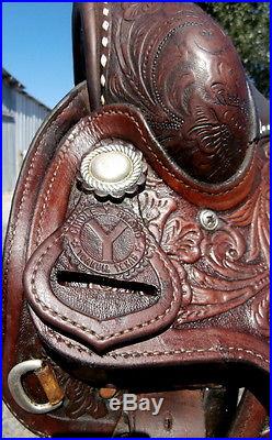 Vintage Arabian Show Saddle Silver Lacing and Conchos-Amazing Condition