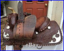 Vintage Billy Cook 14 Western Show Saddle with Silver