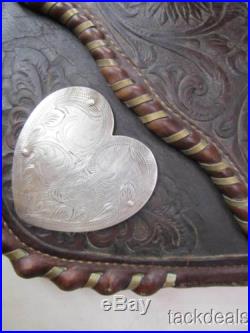 Vintage Hereford Tex Tan Heart Silver Show Saddle Used 15