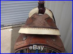 Vintage Hereford Western Saddle with Rawhide Trim and Conchos
