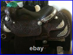 Vintage Sean Ryon Western Show Saddle Vogt Solid Sterling Silver Diablo Stirrups