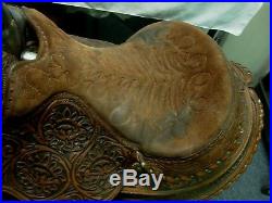 Vintage Tex Tan Imperial Fancy Tooled Leather & Silver Western Show Saddle