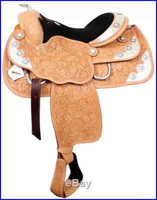 WESTERN HORSE SHOW PLEASURE SADDLE 16 LOADED WITH SILVER FULL QH BARS