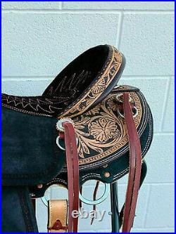 WILDRACE Western barrel saddle on eco-leather buffalo natural drum dye finish