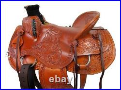 Wade Style Ranch Roping Saddle Horse Pleasure Work Leather Tack Set 15 16 17 18
