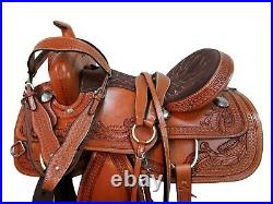 Waffle Leather Floral Pleasure Trail Barrel Cowboy Western Stamped Horse Saddle