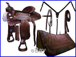 Warehouse Clearance Sale 5 Item Basket Weave Western Leather Pleasure Saddle Set