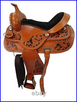 Western Barrel Cowgirl Saddle Racing Racer Pleasure Leather Tack Set 15 16 17 18