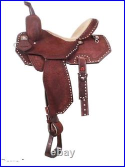 Western Barrel Racing Horse Saddle With BuckStitch Deep Seat Size 14'' To 18 in