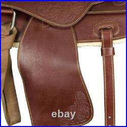 Western Barrel Racing Trail Horse Saddle Tack Premium Leather Tooled 10-18 gyubh
