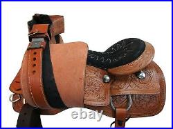 Western Cowboy Roping Saddle 15 16 17 18 Ranch Pleasure Tooled Leather Tack Set