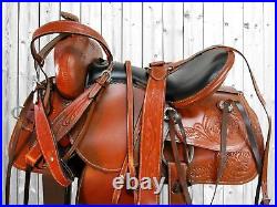 Western Cowboy Saddle 15 16 17 18 Barrel Racing Pleasure Tooled Leather Tack Set