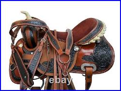 Western Gaited Horse Saddle 15 16 17 18 Pleasure Trail Tooled Leather Tack Set