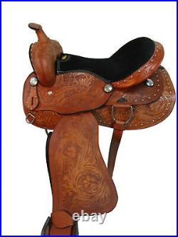 Western Gaited Horse Saddle Pleasure Floral Tooled Trail Leather Set 15 16 17 18