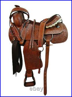 Western Gaited Horse Saddle Pleasure Trail 15 16 17 18 Tooled Leather Tack Set