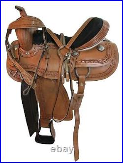 Western Horse Competition Saddle Barrel Racing Pleasure Leather Tack 15 16 17 18