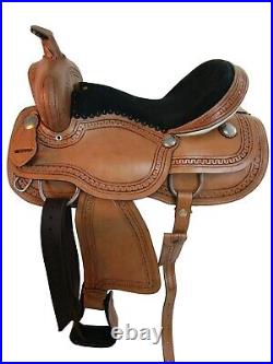 Western Horse Competition Saddle Barrel Racing Pleasure Leather Tack 15 16 17 18