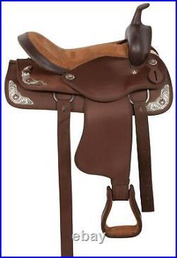 Western Horse Saddle Gaited Brown Pleasure Trail Riding Tack Set 16 17 18 inches