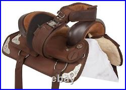 Western Horse Saddle Pleasure Trail Barrel Premium Show Brown Tack 14 15 16 18