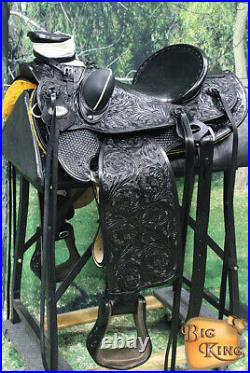 Western Horse Wade Saddle American Leather Ranch Roping Black