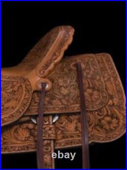 Western Hot seat saddle 16-on Eco-leather buffalo Brown on drum dye finish