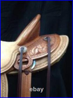Western Hot seat saddle 16on Eco-leather buffalo Natural on drum dye finish