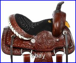 Western Leather Horse Saddle Kids Roping Pleasure Trail Barrel Ranch Tack 12 13