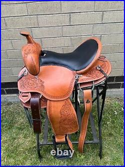 Western Leather Horse Saddle Used Pleasure Trail Barrel Elite Tack 15 16 17 18