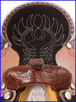 Western Leather Pleasure Trail Barrel Horse Saddle Tack Size 14'' to 18'' Inches