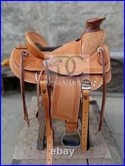 Western Leather Saddle Fork Premium Wade Horse Saddle Tack Set 10'' to 20'