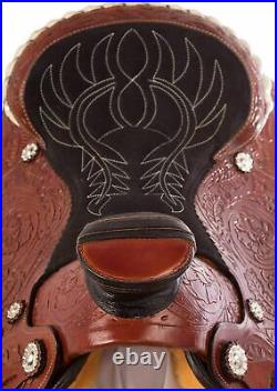 Western Leather Saddle Wade A Fork Premium Roping Ranch Work Horse Saddle