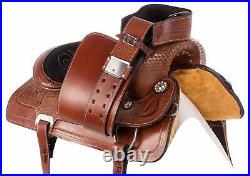 Western Pleasure Horse Tack Set Hand Carved Tooling Premium Leather size 10-18