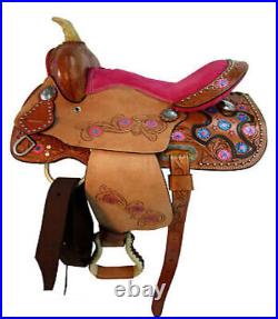 Western Pleasure Trail horse barrel racing saddle handmade saddle with tack set
