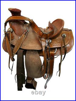 Western Roping Saddle 16 17 18 Ranch Wade Pleasure Horse Leather Used Tack Set