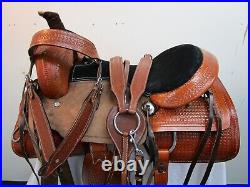 Western Roping Saddle 18 17 16 15 Roper Ranch Cowboy Used Tooled Leather Tack