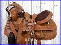Western Saddle Barrel Racing Pleasure Tooled Leather Used Tack Set 15 16 17 18