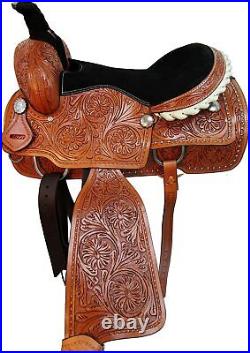 Western Saddle Horse Roping Roper Ranch Handmade Leather Tooled TACK