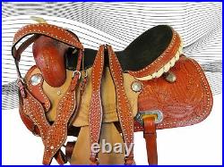 Western Saddle Horse Show Barrel Racing Pleasure Trail Tooled Leather 15 16 Tack