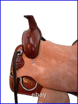 Western Saddle Roping Roper Ranch Genuine Leather Horse Leather Tack 15 16 17 18