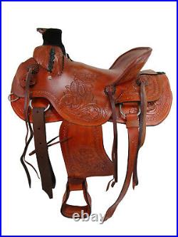 Western Saddle Roping Roper Ranch Used Leather Pleasure Horse Tack 15 16 17 18