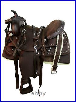 Western Saddle Synthetic Barrel Rodeo Pleasure Trail Horse Tack Set 15 16 17