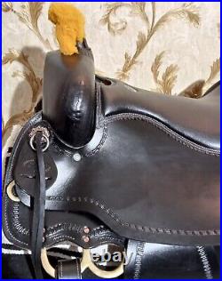 Western Trail Horse Saddle Barrel Racing Tack Premium Leather Tooled 10-18 DRTHQ