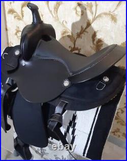 Western Trail Horse Saddle Barrel Racing Tack Premium Leather Tooled 10-18 HY8UI