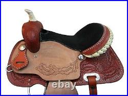Western Trail Saddle Horse Pleasure Oak Leaf Tooled Leather Tack Set 15 16 17